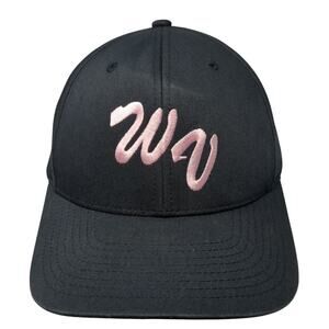 WV Strapback Baseball Cap Black One Size Adjustable Embroidered Pacific Headwear
